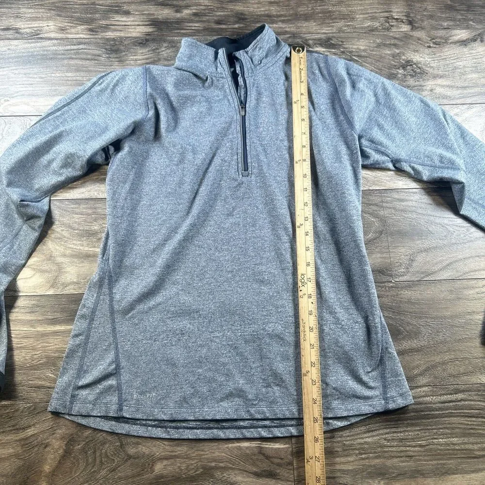 Nike Running Shirt Womens Medium Gray 1/4‎ Zip Element Gym Training Athleisure